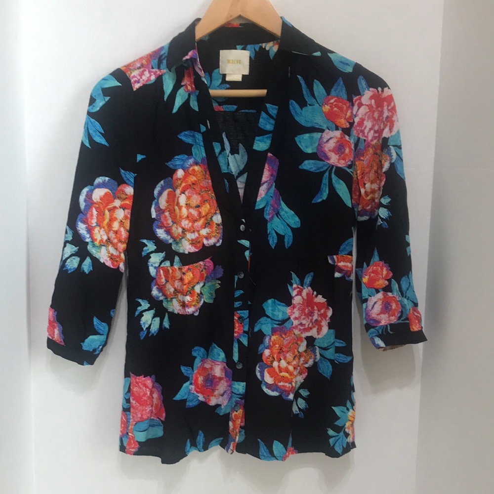 Beautiful Maeve Anthropologies Floral blouse